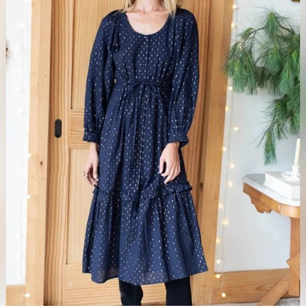 Emerson Fry India Collection Lucy Lake Dot Dress sz S - Picture 8 of 14